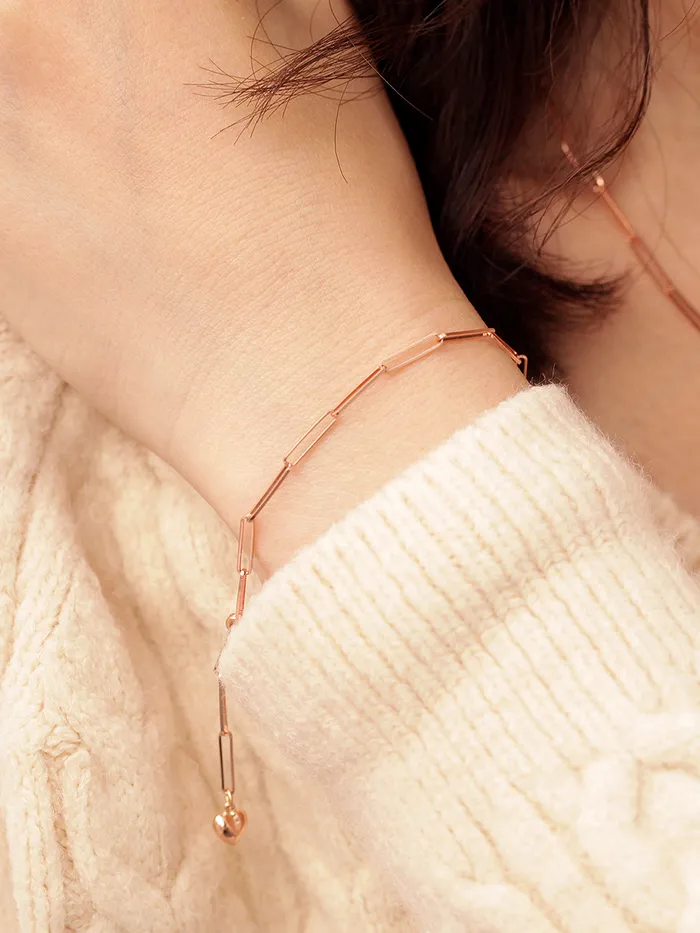 MinimalBijoux 14K 18K Gold Slim Clip Round Chain Bracelet Anklet Bracelets