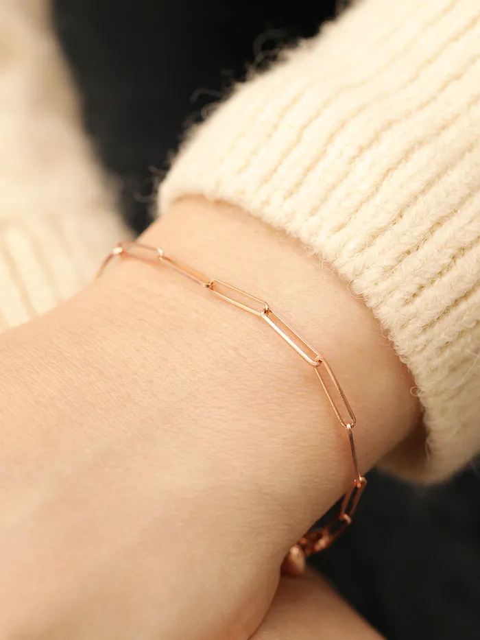 MinimalBijoux 14K 18K Gold Slim Clip Round Chain Bracelet Anklet Bracelets