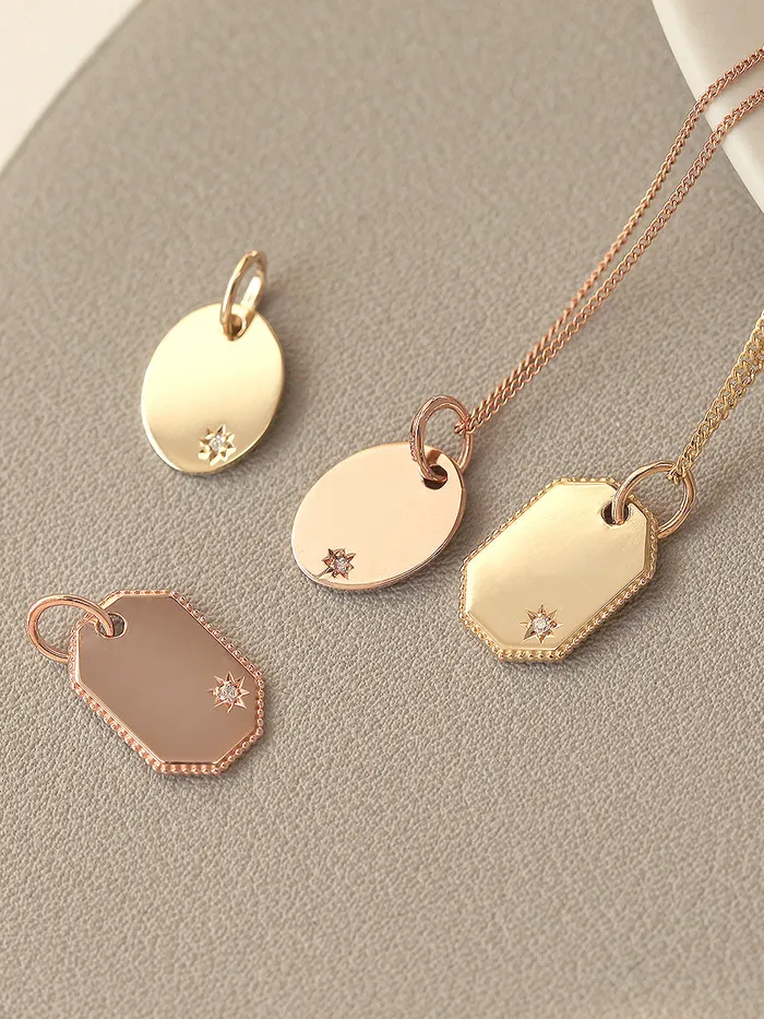 MinimalBijoux 14K 18K OVAL OCTAGONAL ANGLE NECKLACE Necklaces