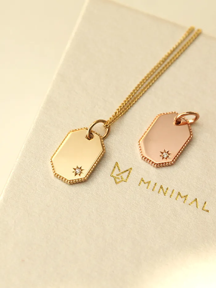 MinimalBijoux 14K 18K OVAL OCTAGONAL ANGLE NECKLACE Necklaces