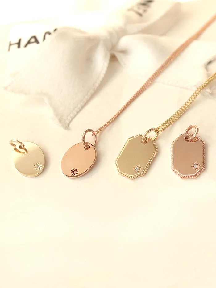 MinimalBijoux 14K 18K OVAL OCTAGONAL ANGLE NECKLACE Necklaces