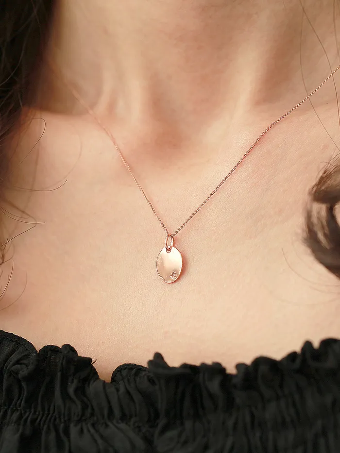 MinimalBijoux 14K 18K OVAL OCTAGONAL ANGLE NECKLACE Necklaces