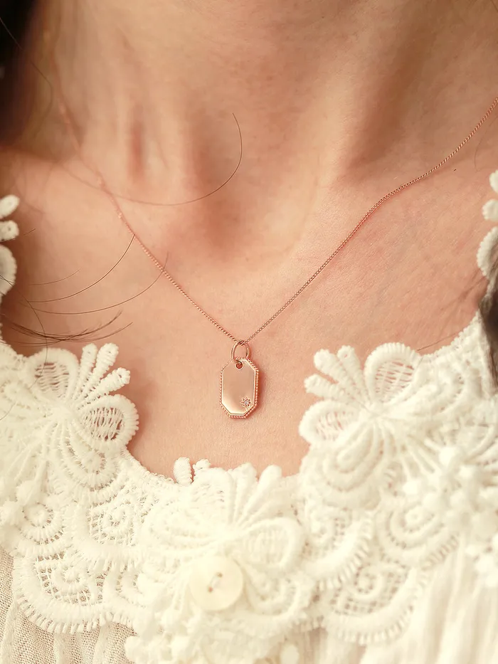 MinimalBijoux 14K 18K OVAL OCTAGONAL ANGLE NECKLACE Necklaces