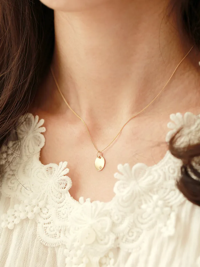 MinimalBijoux 14K 18K OVAL OCTAGONAL ANGLE NECKLACE Necklaces