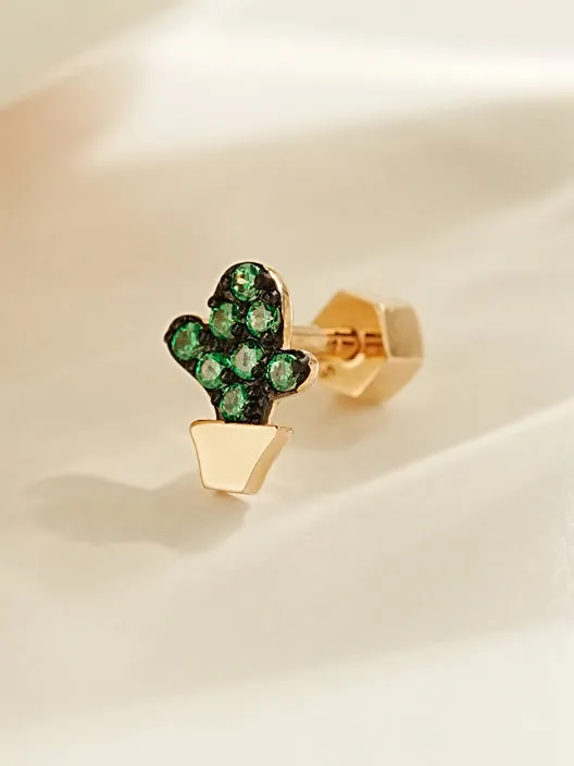 MinimalBijoux 14K Gold Cutie Cactus Cartilage Earring 18G Earrings