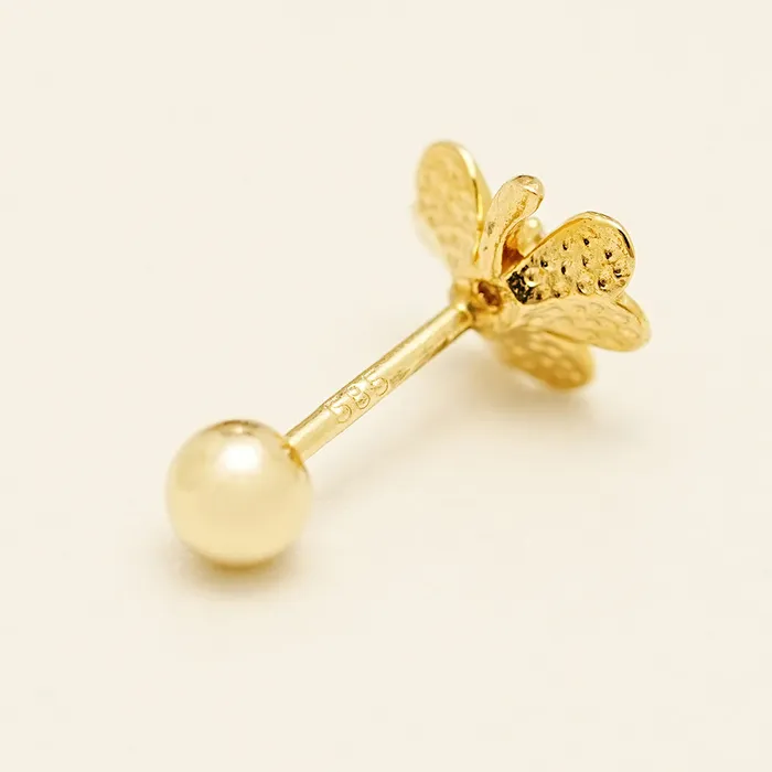 MinimalBijoux 14K Gold Lucky Clover Cartilage Earring 20G18G16G Earrings