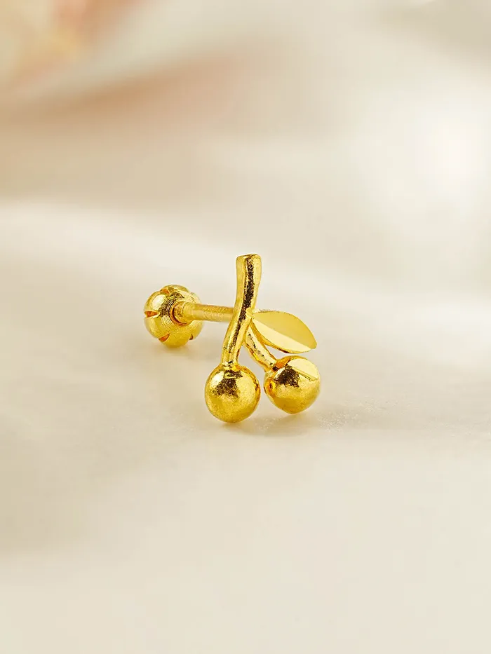 MinimalBijoux 24K Gold Sweet Cherry Cartilage Earring 20G Earrings