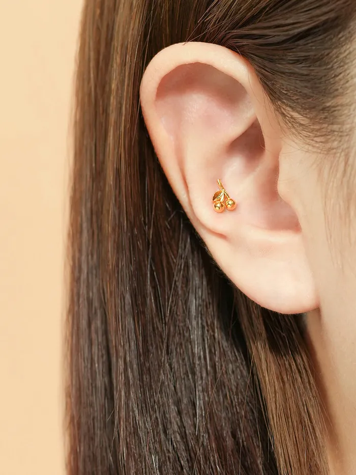 MinimalBijoux 24K Gold Sweet Cherry Cartilage Earring 20G Earrings