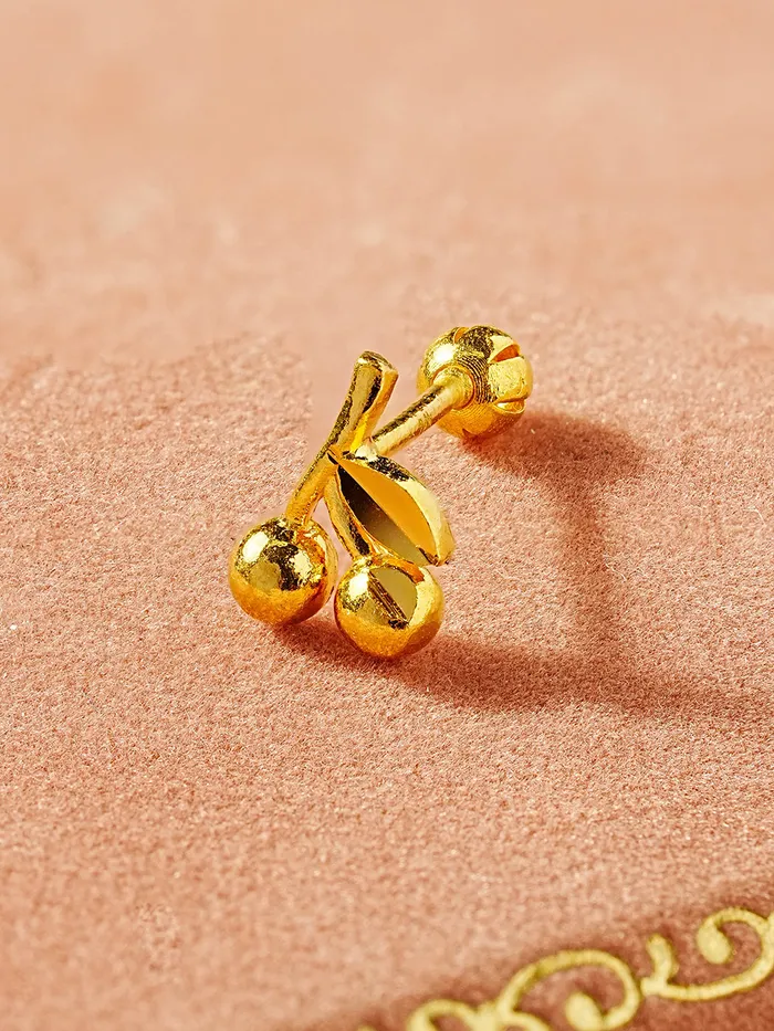 MinimalBijoux 24K Gold Sweet Cherry Cartilage Earring 20G Earrings