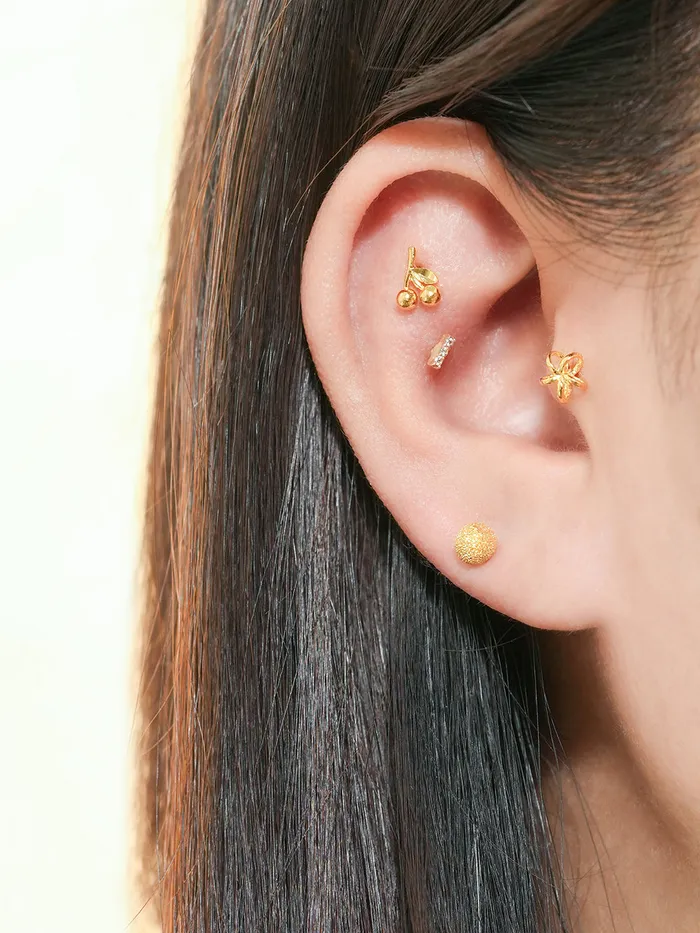 MinimalBijoux 24K Gold Sweet Cherry Cartilage Earring 20G Earrings