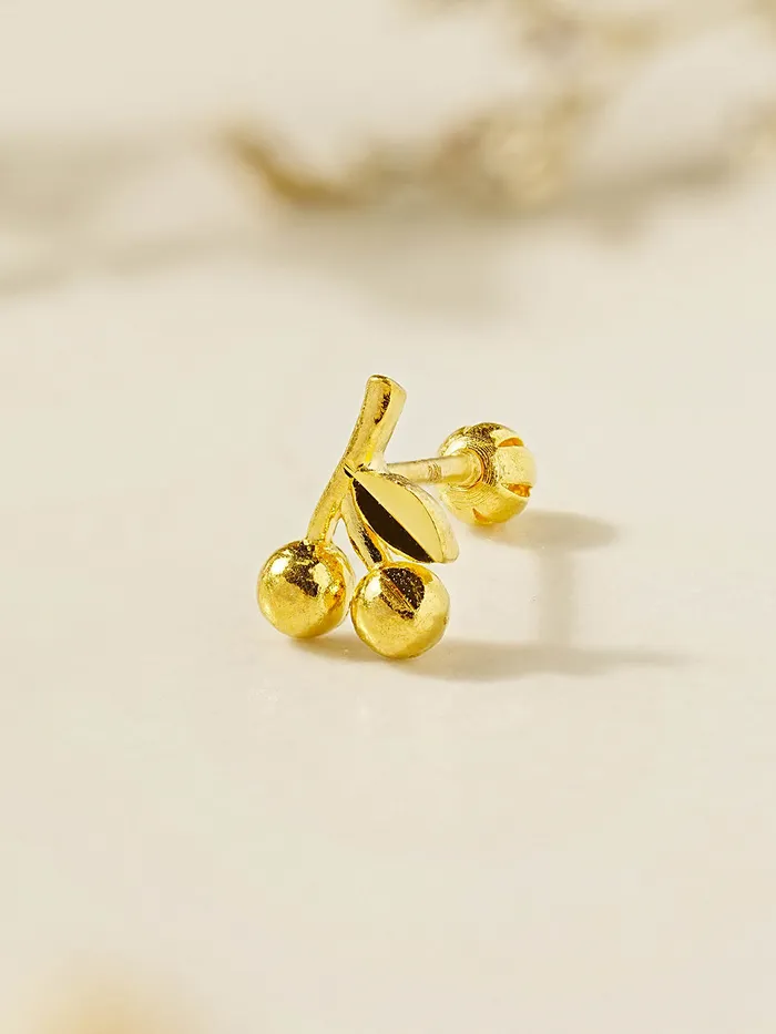 MinimalBijoux 24K Gold Sweet Cherry Cartilage Earring 20G Earrings