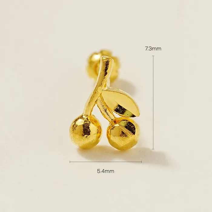 MinimalBijoux 24K Gold Sweet Cherry Cartilage Earring 20G Earrings