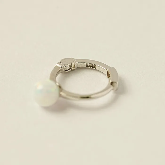 MinimalBijoux Earrings 14K 18K Gold Opal Cartilage Hoop Earring