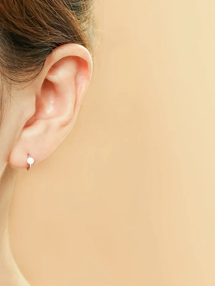 MinimalBijoux Earrings 14K 18K Gold Opal Cartilage Hoop Earring