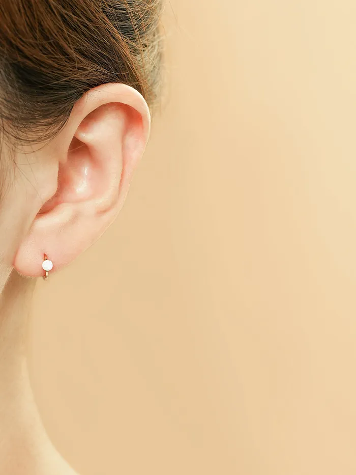 MinimalBijoux Earrings 14K 18K Gold Opal Cartilage Hoop Earring