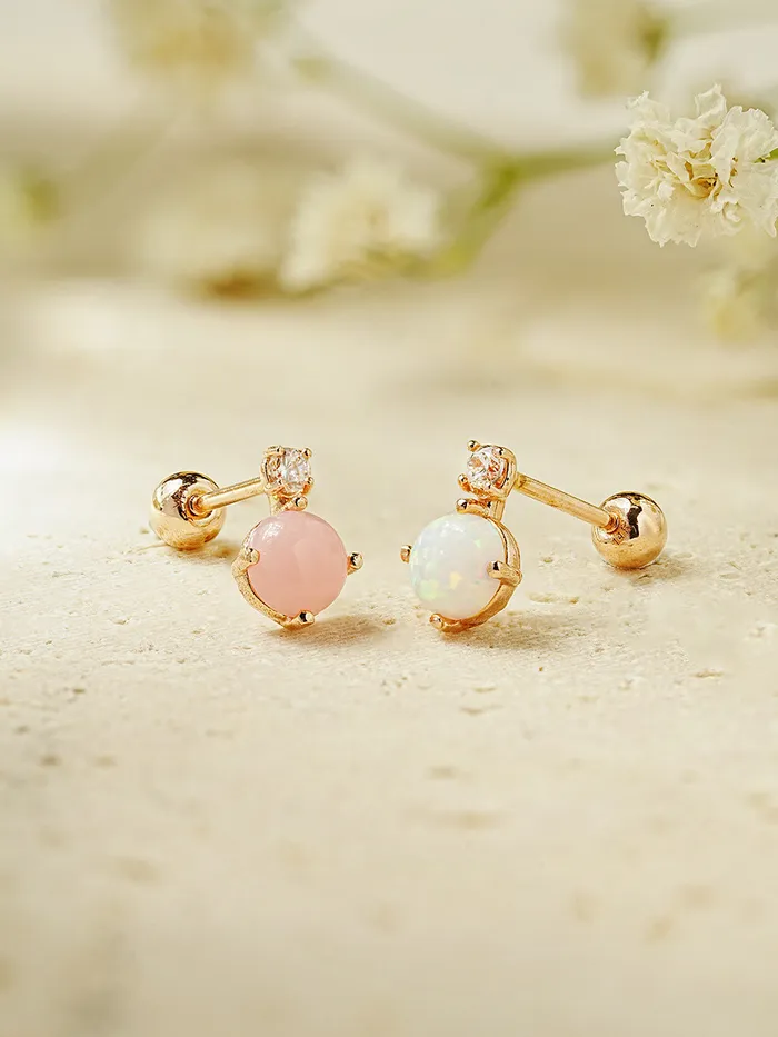 MinimalBijoux Earrings 14K Gold Double Point CZ Cartilage Earring 20G18G16G