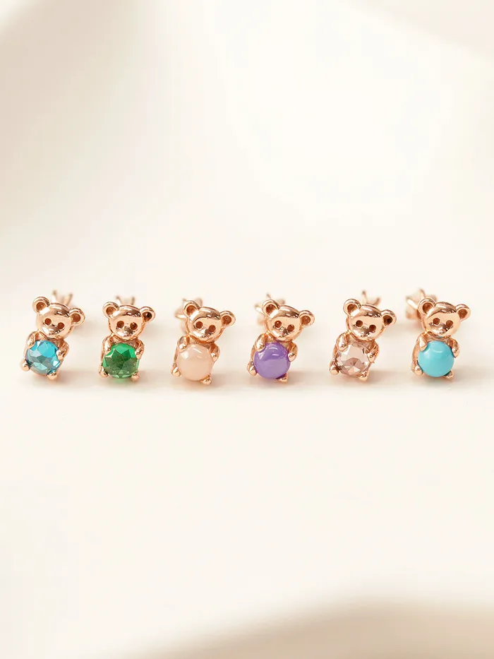 MinimalBijoux Earrings 14K Gold Hug CZ Bear Cartilage Earring 18G16G