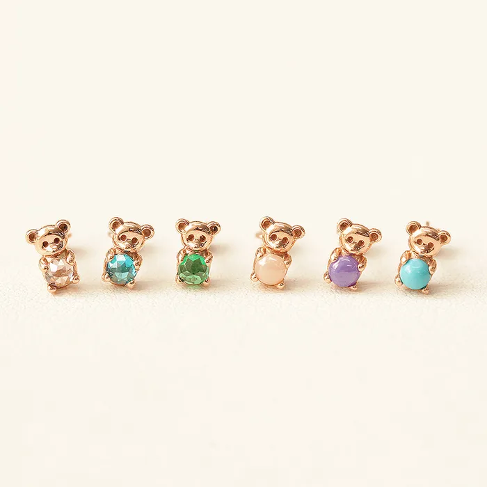 MinimalBijoux Earrings 14K Gold Hug CZ Bear Cartilage Earring 18G16G