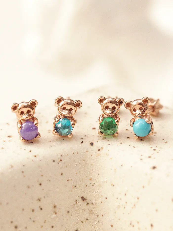 MinimalBijoux Earrings 14K Gold Hug CZ Bear Cartilage Earring 18G16G