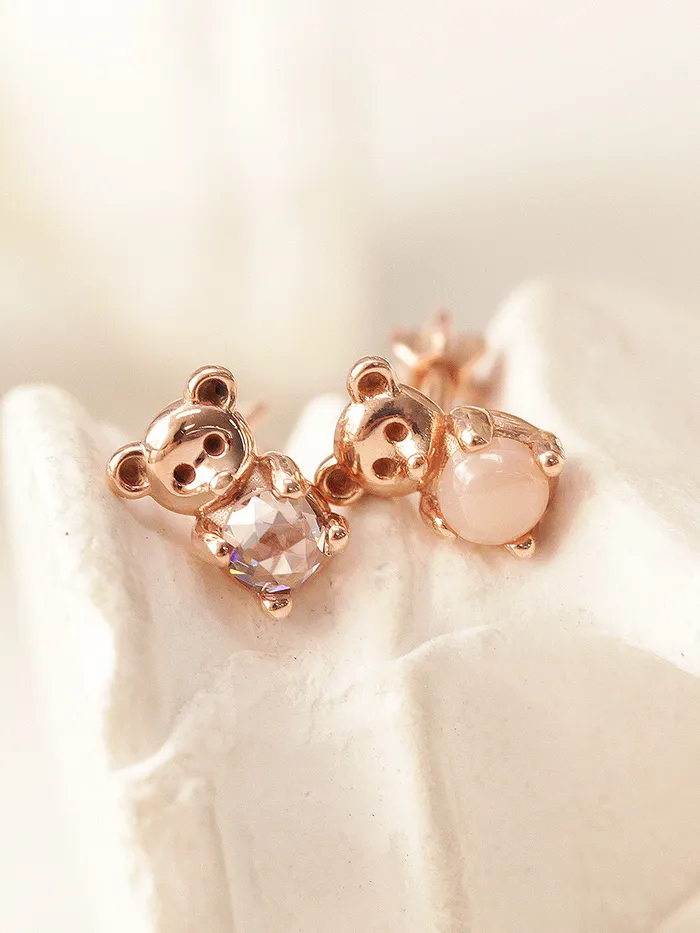 MinimalBijoux Earrings 14K Gold Hug CZ Bear Cartilage Earring 18G16G
