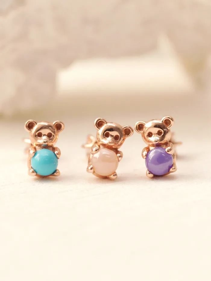 MinimalBijoux Earrings 14K Gold Hug CZ Bear Cartilage Earring 18G16G