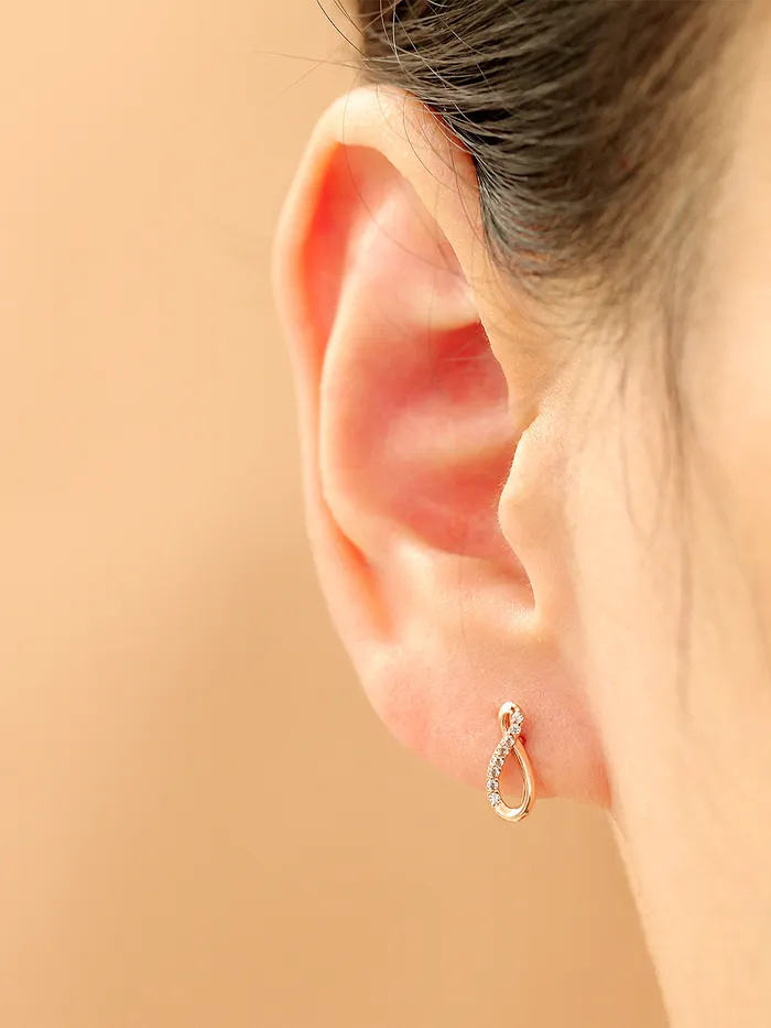 MinimalBijoux Earrings 14K Gold Infinite Cubic Cartilage Earring 18G16G