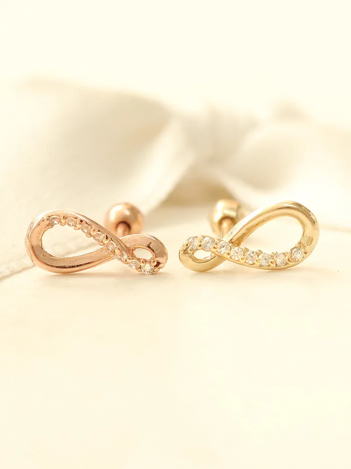 MinimalBijoux Earrings 14K Gold Infinite Cubic Cartilage Earring 18G16G