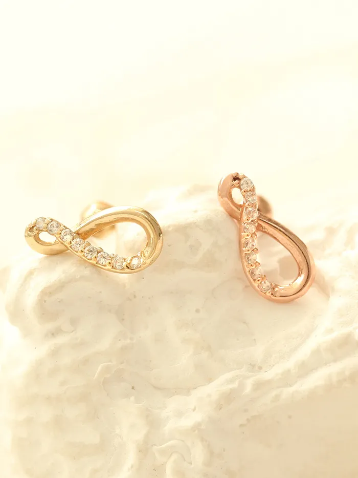MinimalBijoux Earrings 14K Gold Infinite Cubic Cartilage Earring 18G16G