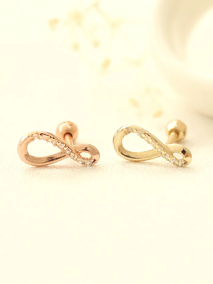 MinimalBijoux Earrings 14K Gold Infinite Cubic Cartilage Earring 18G16G