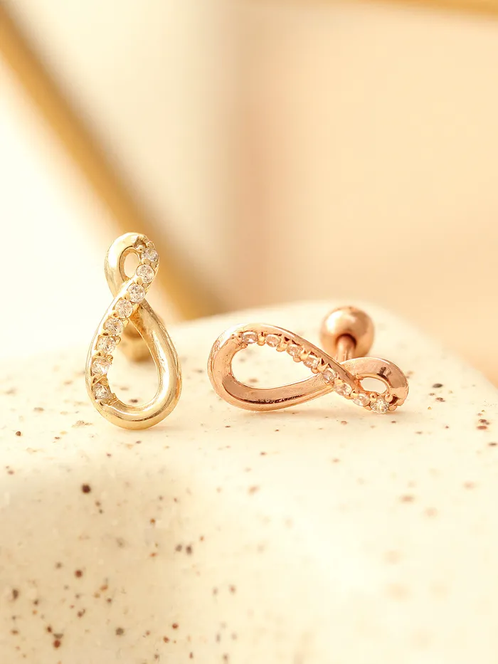 MinimalBijoux Earrings 14K Gold Infinite Cubic Cartilage Earring 18G16G
