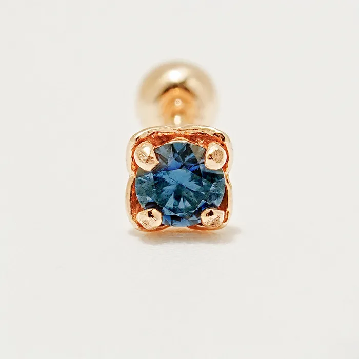 MinimalBijoux Earrings 14K Gold Moissanite Kare Cartilage Earring 20G18G16G