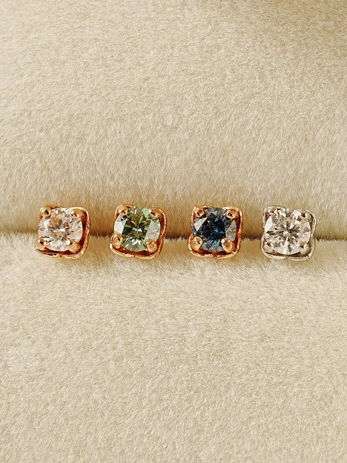 MinimalBijoux Earrings 14K Gold Moissanite Kare Cartilage Earring 20G18G16G