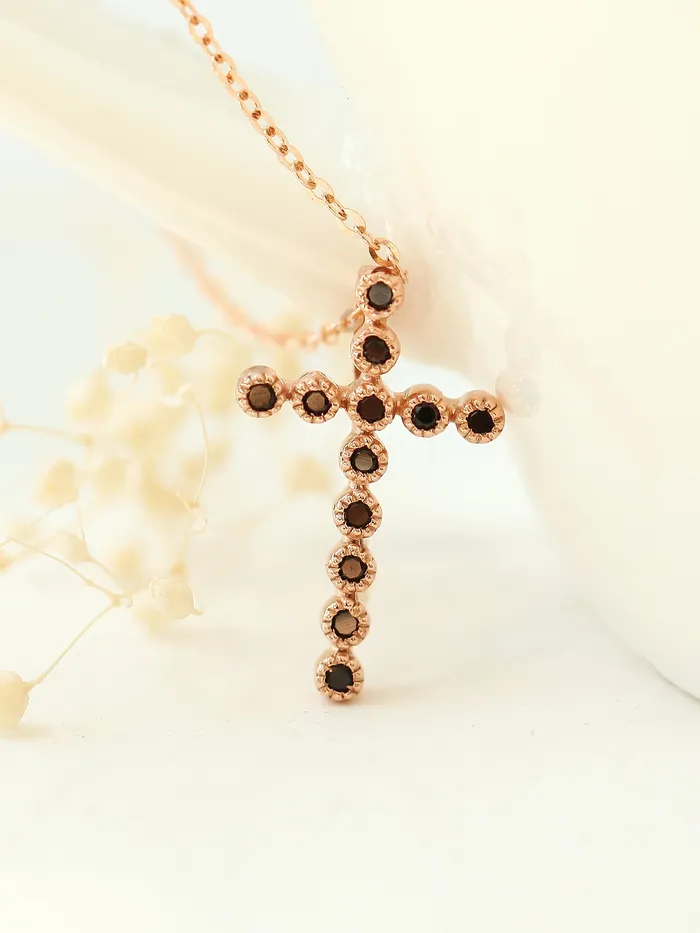 MinimalBijoux Necklaces 14K 18K Gold Cubic Cross Necklace