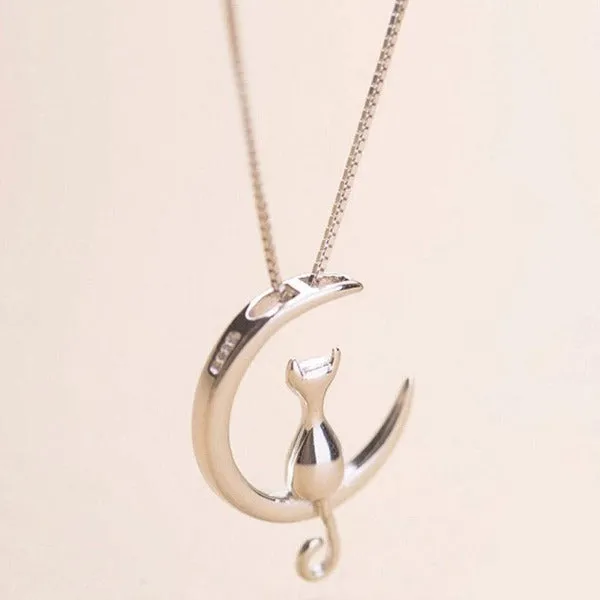 Moon Cat Vintage Necklace CatCurio Pet Store Necklaces