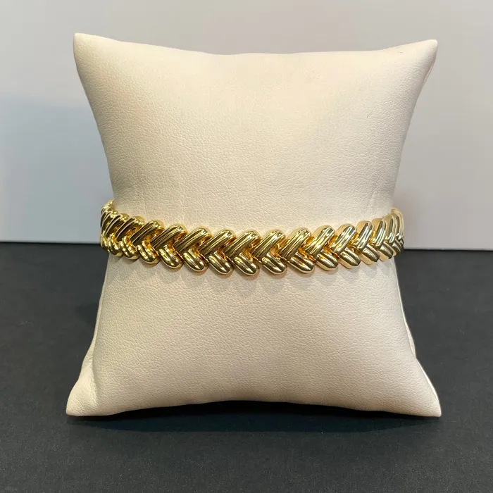 Moriartys Gem Art Bracelets 18K Yellow Gold V Link Bracelet