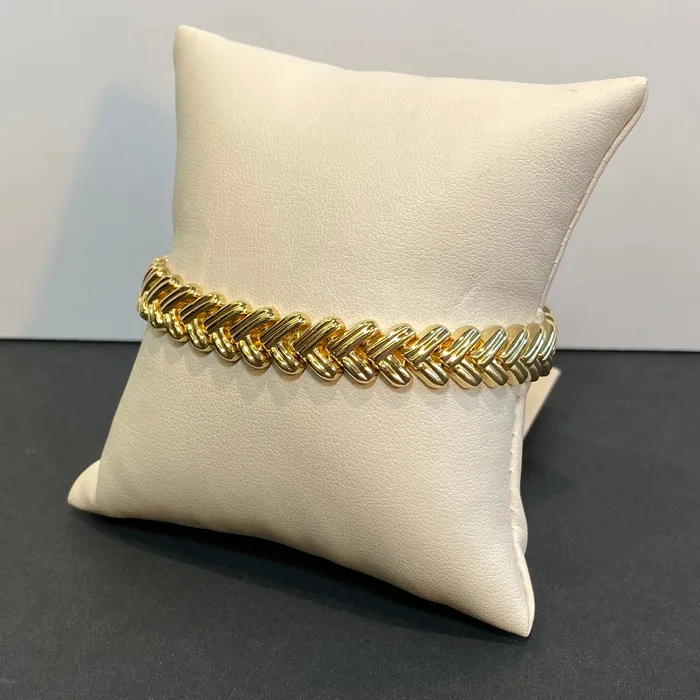 Moriartys Gem Art Bracelets 18K Yellow Gold V Link Bracelet