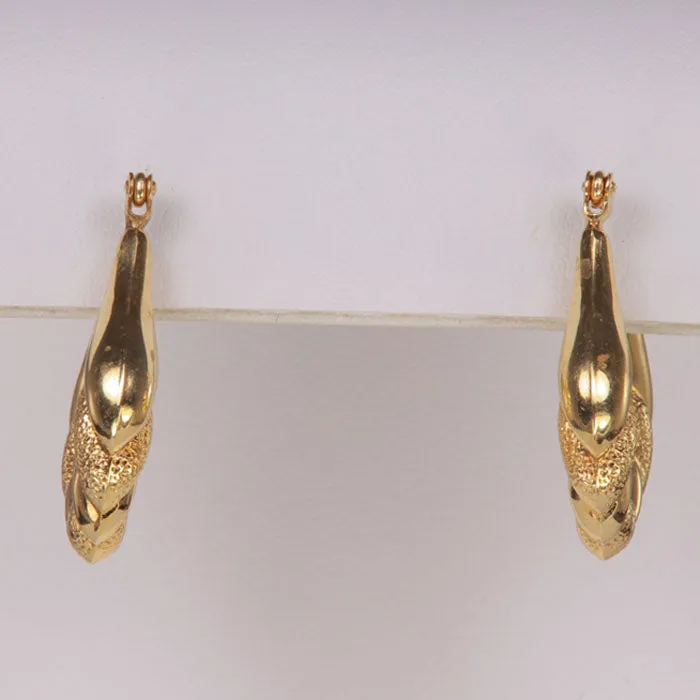 Moriartys Gem Art Earrings 14K Yellow Gold Knocker Hoop Earrings