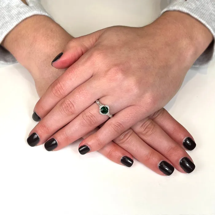 Moriartys Gem Art Rings 14K White Gold Chrome Tourmaline and Diamond Ring 99 Carats