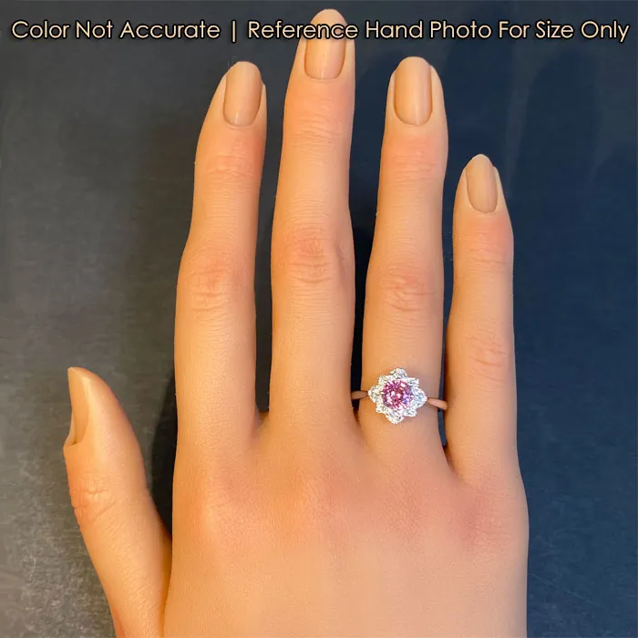 Moriartys Gem Art Rings 14K White Gold Round Brilliant Sapphire and Diamond Ring 97 Carats