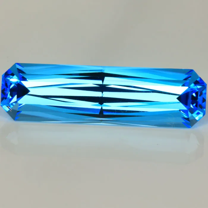 Moriartys Gem Art Rings Modified Emerald Cut Blue Topaz Gemstone 240cts