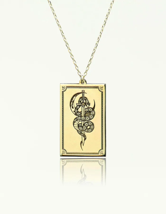 Necklaces artuckycom Snake and Sword Silver Necklace
