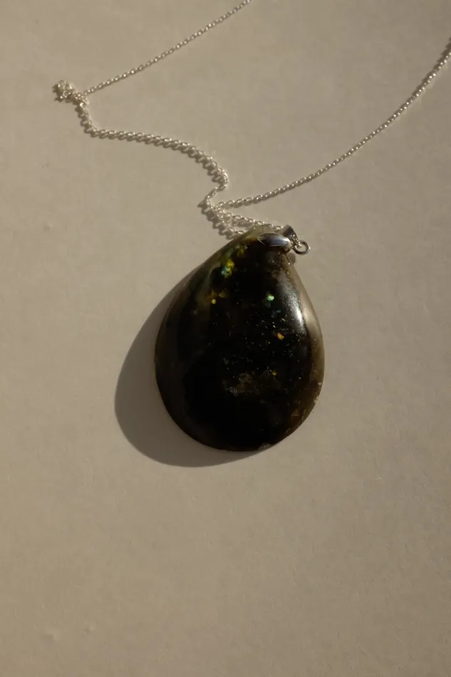 Necklaces collectionno2 DROP VINTAGE STONE SILVER NECKLACE 925