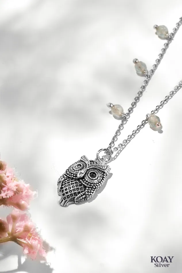 Necklaces KOAY Silver Store New Owl Necklace