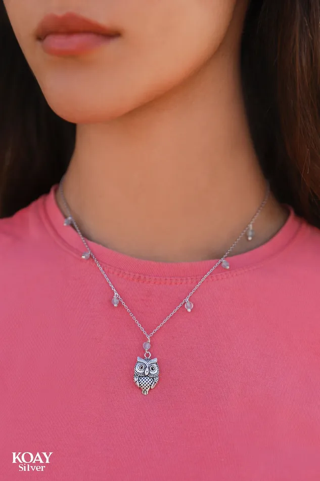 Necklaces KOAY Silver Store New Owl Necklace Necklaces KOAY Silver Store New Owl Necklace