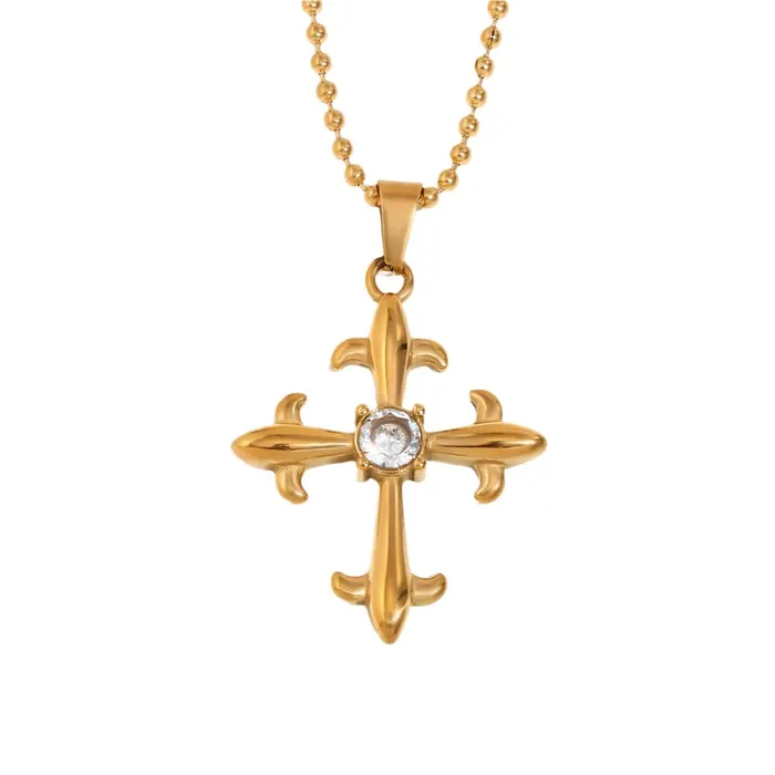 Necklaces Mabel Love Co Guardian Light Cross Necklace