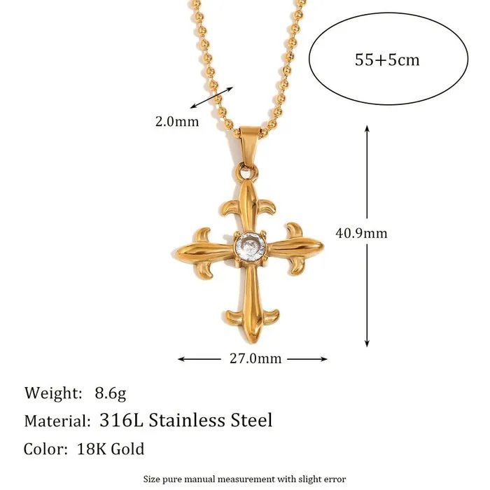Necklaces Mabel Love Co Guardian Light Cross Necklace