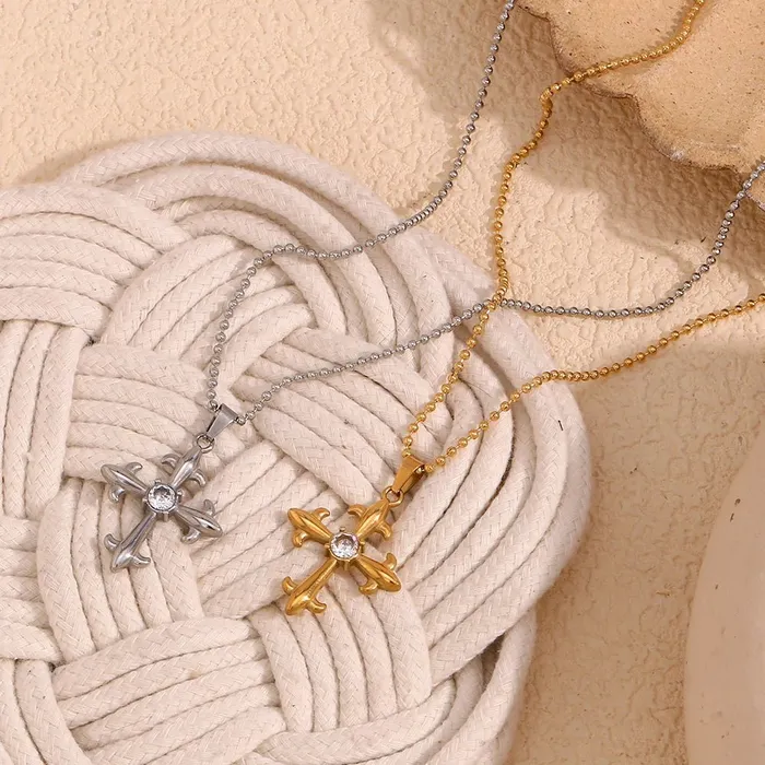 Necklaces Mabel Love Co Guardian Light Cross Necklace