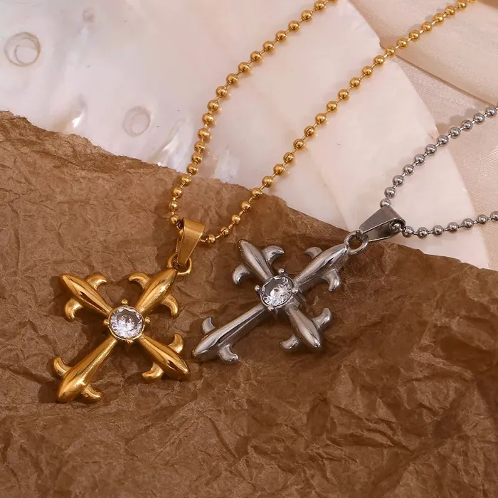 Necklaces Mabel Love Co Guardian Light Cross Necklace