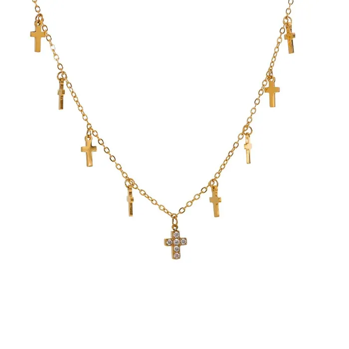 Necklaces Mabel Love Co Serenity Cross Links Necklace