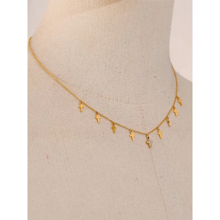 Necklaces Mabel Love Co Serenity Cross Links Necklace